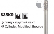 Алмазные боры NTI 835KR [Цилиндр круглый кант] L3мм/ L4мм