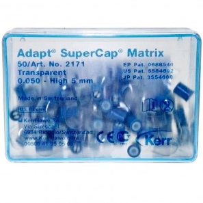 Adapt SuperCap Matrix — матрицы прозрачные (синие) толщина 0,05 мм высота 5 мм 50 шт Kerr
