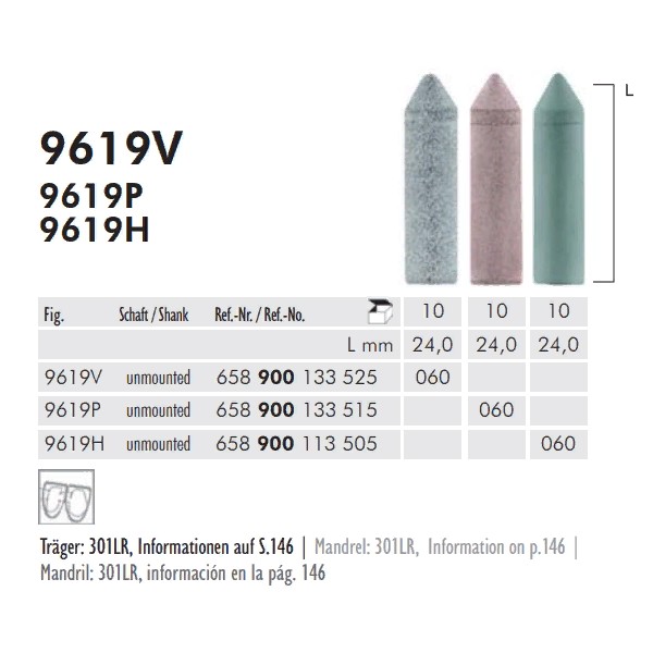 9619V 060 900 полир для керамики (10шт) Meisinger D6мм, 1-й шаг(3-х шаг. сист.)/ Карбид кремния 9619V 060 900 полир для керамики (10шт) Meisinger D6мм, 1-й шаг(3-х шаг. сист.)/ Карбид кремния — изображение 2