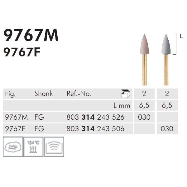 9767M 030 FG 314 полир для композитов (1шт) Meisinger (Майзингер) 1-й шаг(2-х шаг. сист.) Алмаз 9767M 030 FG 314 полир для композитов (1шт) Meisinger (Майзингер) 1-й шаг(2-х шаг. сист.) Алмаз — изображение 2
