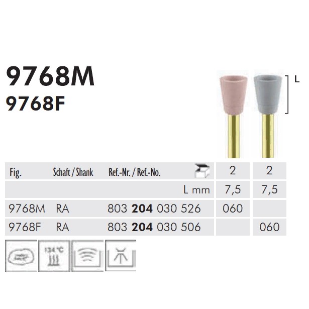 9768F 060 RA 204 полир для композитов (1шт) Meisinger Чашка, D6мм, 2-й шаг(2-х шаг. сист.) Алмаз 9768F 060 RA 204 полир для композитов (1шт) Meisinger Чашка, D6мм, 2-й шаг(2-х шаг. сист.) Алмаз — изображение 2