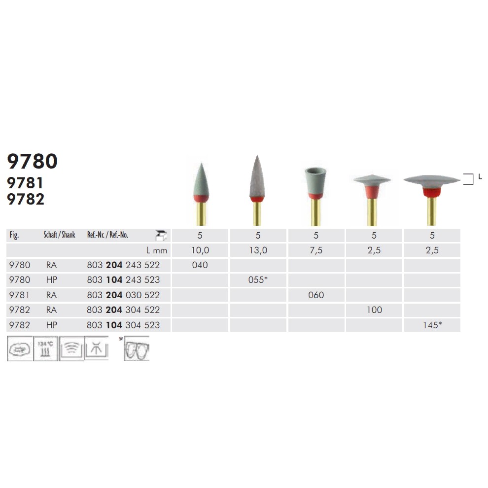 9780 055 HP 104 полир для гибридных композитов (5шт) Meisinger (Майзингер)/ на П/Н 9780 055 HP 104 полир для гибридных композитов (5шт) Meisinger (Майзингер)/ на П/Н — изображение 2