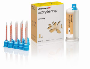 Acrytemp (Акритемп)- пластмасса для изготовления коронок и мостов (картр.50мл.+15насадок)  Zhermack