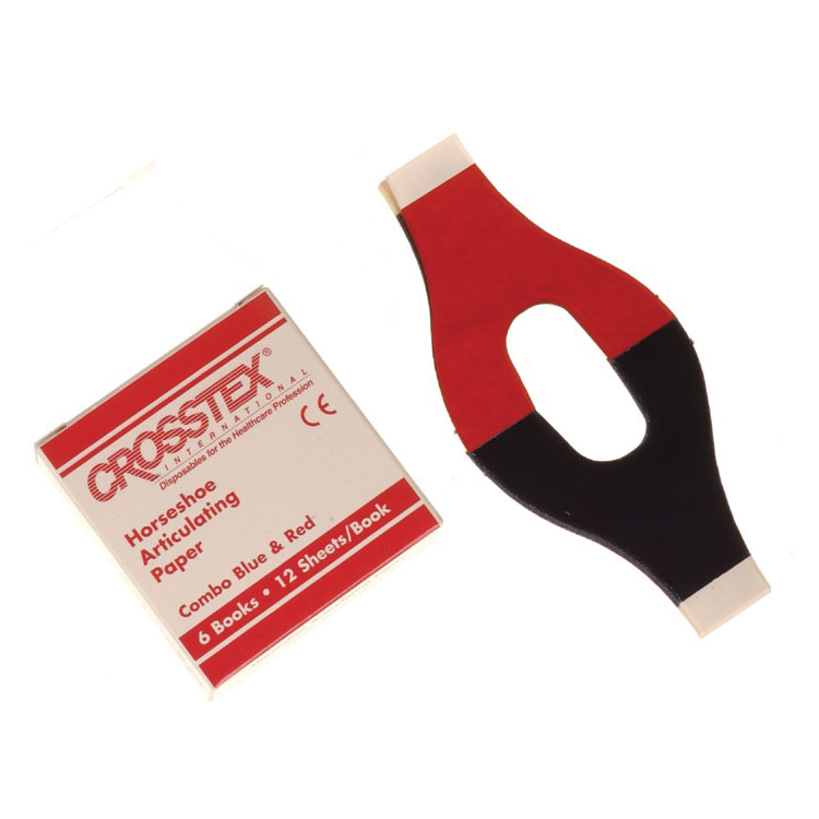 Артикуляционная бумага Horseshoe, 101,6мкм., синяя/красная, (6 блоков) Crosstex Артикуляционная бумага Horseshoe, 101,6мкм., синяя/красная, (6 блоков) Crosstex