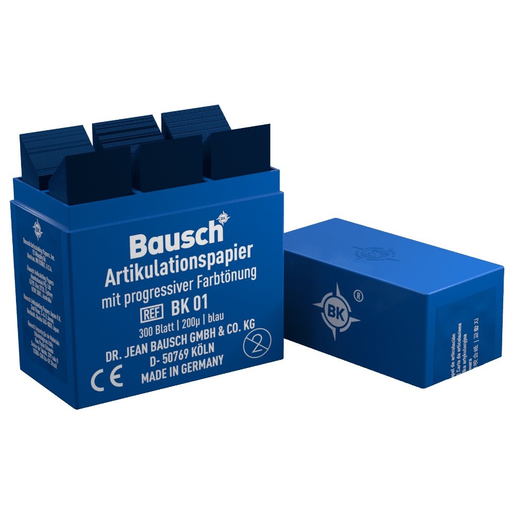 Артикуляционная бумага BK01 200мкм 300 листов синяя Bausch Артикуляционная бумага BK01 200мкм 300 листов синяя Bausch