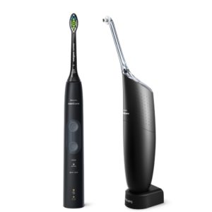 Набор Электрическая зубная щетка Philips ProtectiveClean 5100 + Ирригатор для межзубных промежутков AirFloss Ultra (черный цвет)