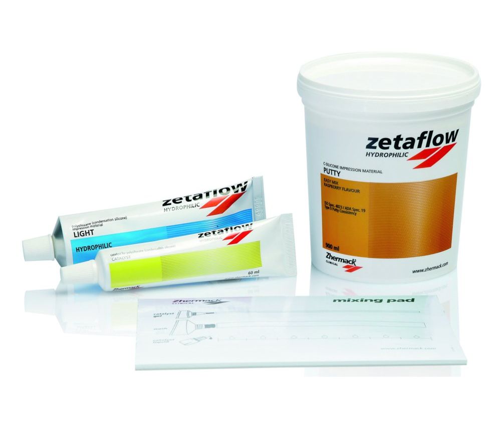 Zetaflow Intro Kit (Зетафлоу Набор) гидрофильная силиконовая слеп. масса (900мл+140мл+60мл) Zhermack C100850 Zetaflow Intro Kit (Зетафлоу Набор) гидрофильная силиконовая слеп. масса (900мл+140мл+60мл) Zhermack C100850
