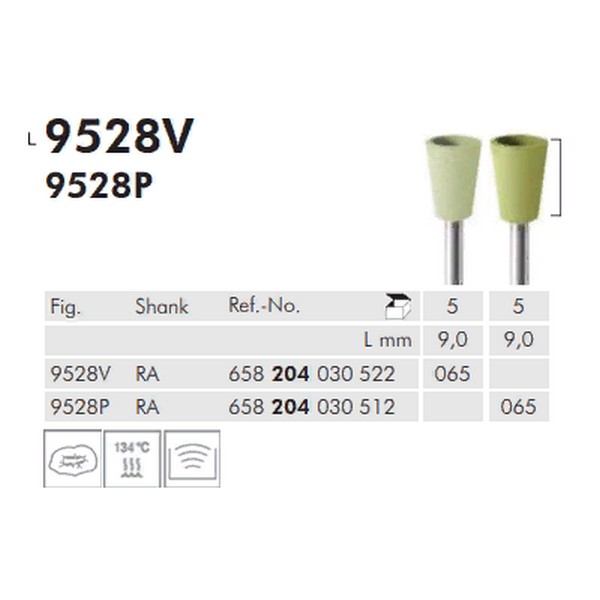 Полир Meisinger 9528V 065 RA 204 для композитов (5шт) 1-й шаг (2-х шаг. сист.) Карбид кремния Полир Meisinger 9528V 065 RA 204 для композитов (5шт) 1-й шаг (2-х шаг. сист.) Карбид кремния — изображение 2